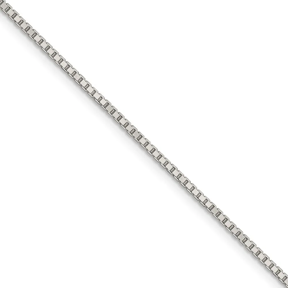 1.5mm Sterling Silver, Box Chain Necklace