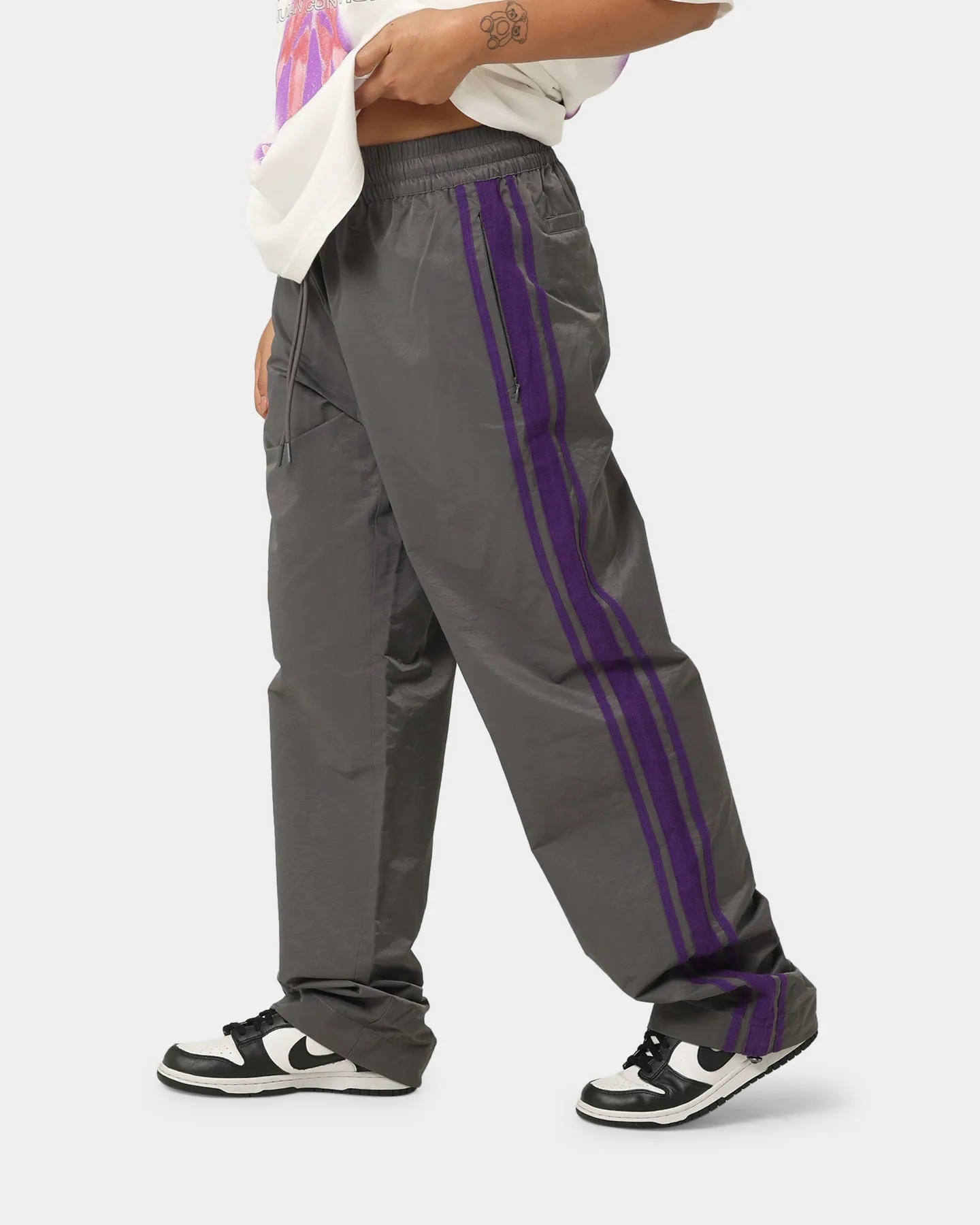 404 Racer Trackpant Charcoal/Purple