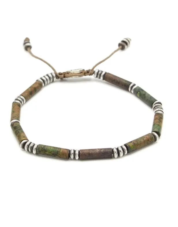 African Turquoise Tube Bead Bracelet