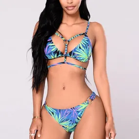 Bandage Micro Bikini Set High Cut Sexy Brazilian Swimwear in Neon Color