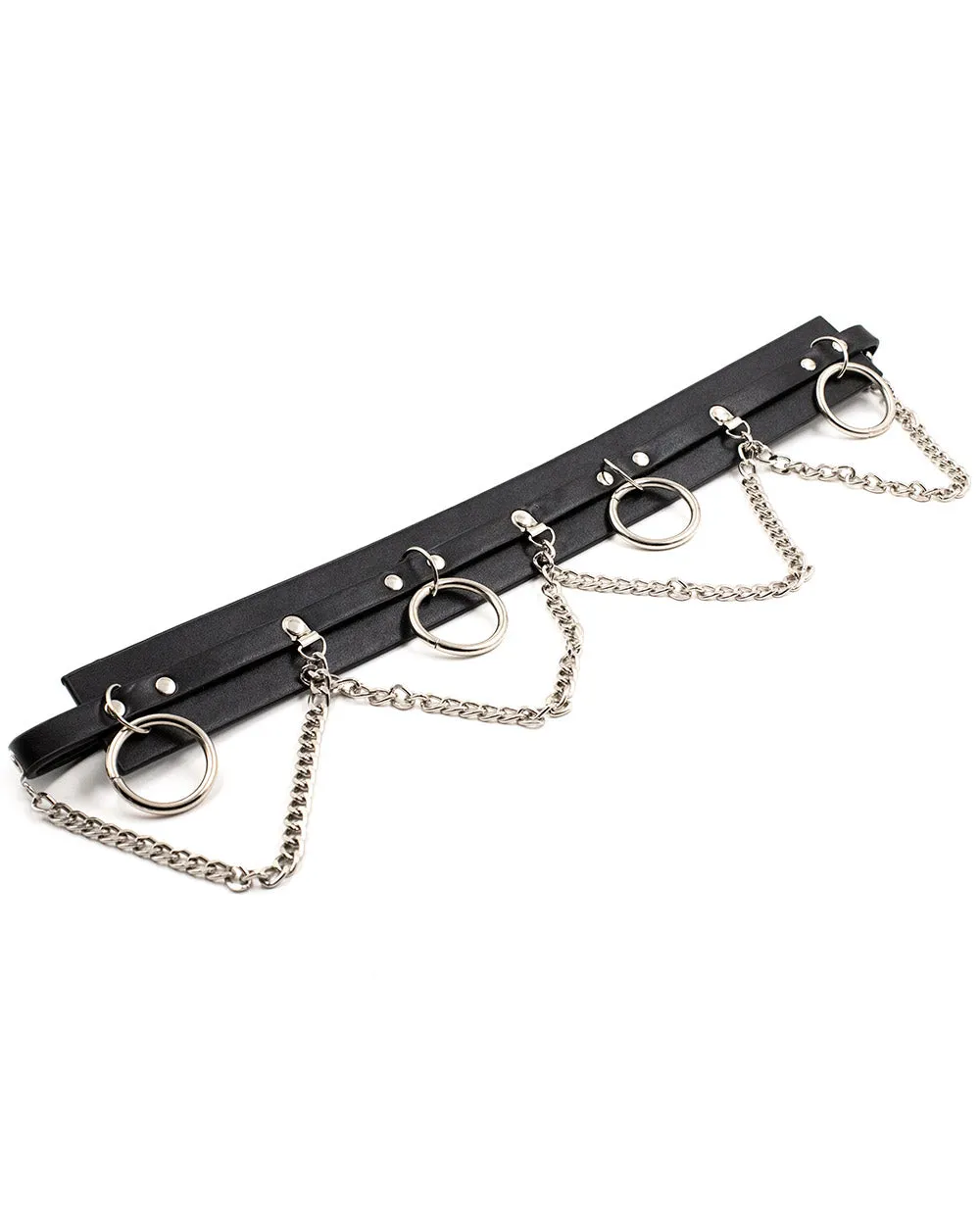 Belt - Black With 4 Silver Chains/Loops Sv