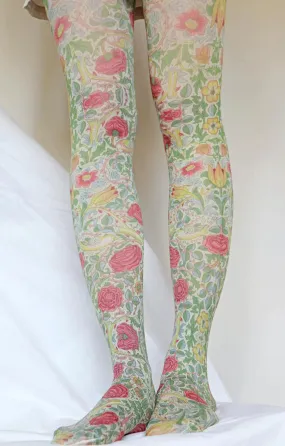 Bird And Rose By William Morris Printed Art Tights