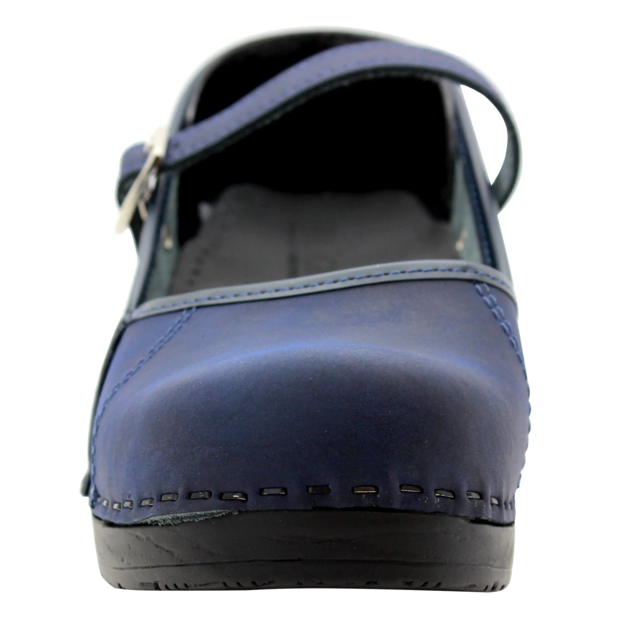 BJORK by KLÄGN MARCELLA Mary Jane Navy Leather Clogs