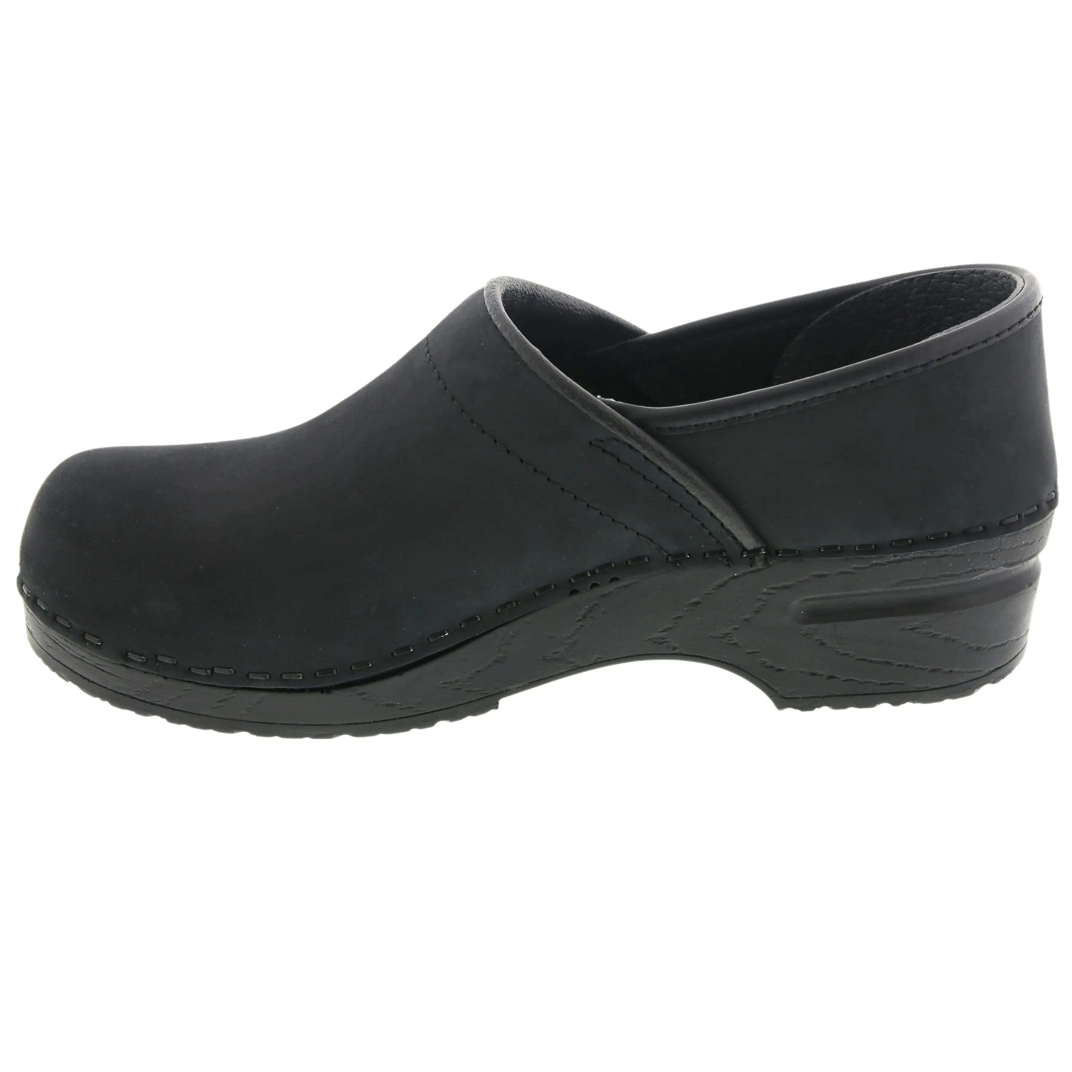 BJORK PRO LIAM Men's Black Oiled Leather Clogs