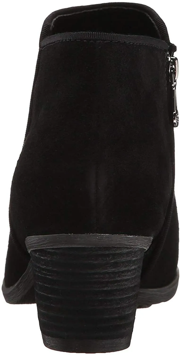 Blondo Villa Black Suede Closed Toe Waterproof Fashion Ankle Boot Wide