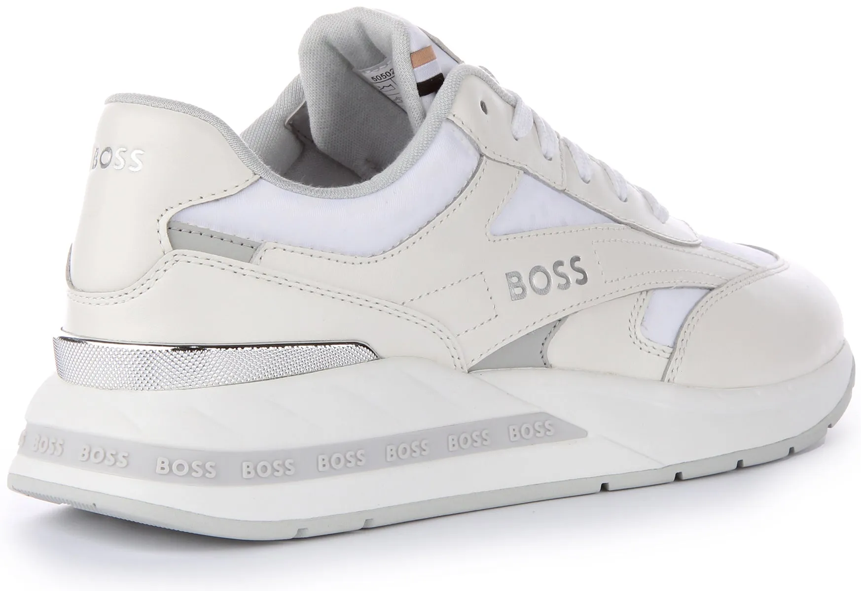 Boss Kurt Runner In White Grey For Men