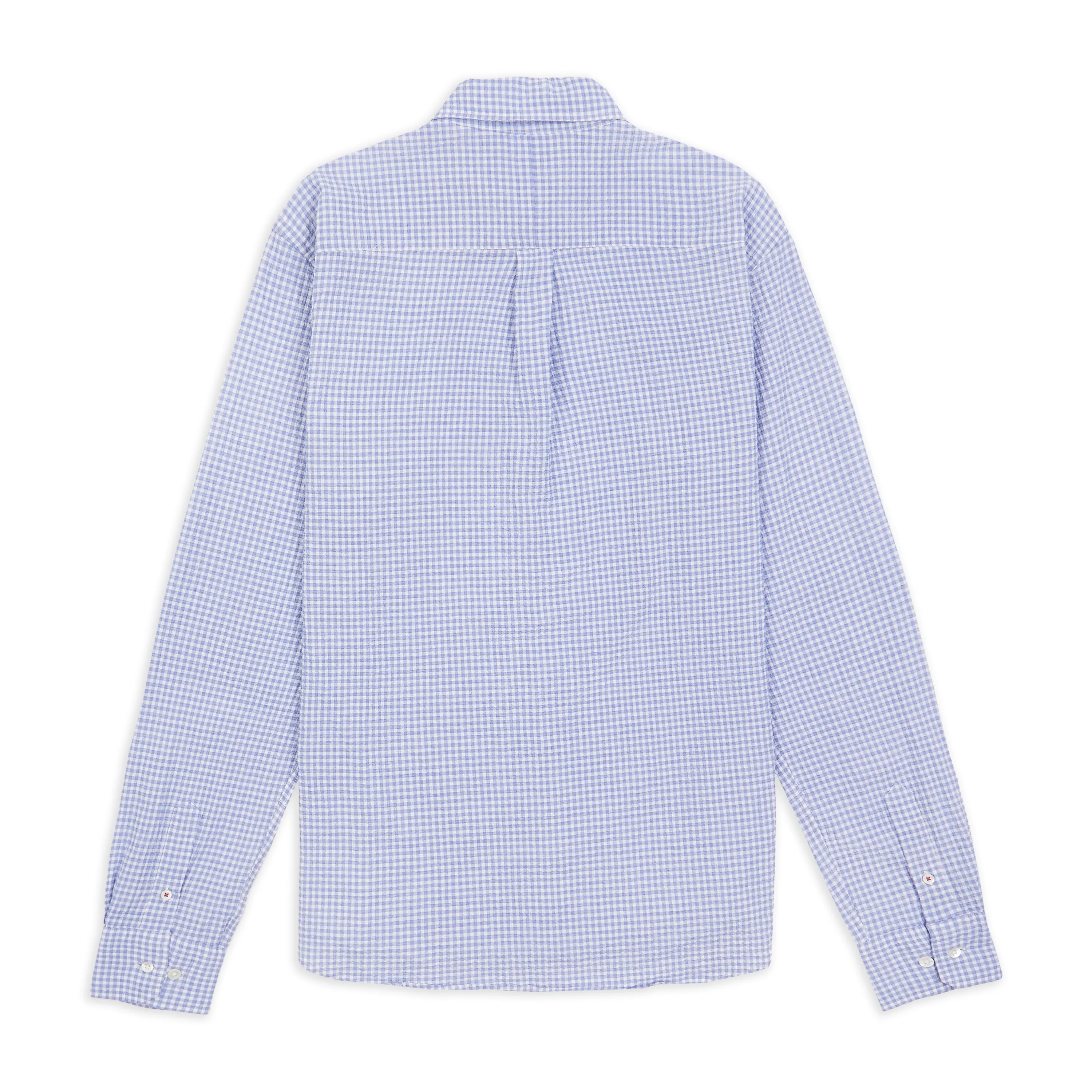 Burrows & Hare Seersucker Shirt - Gingham Blue