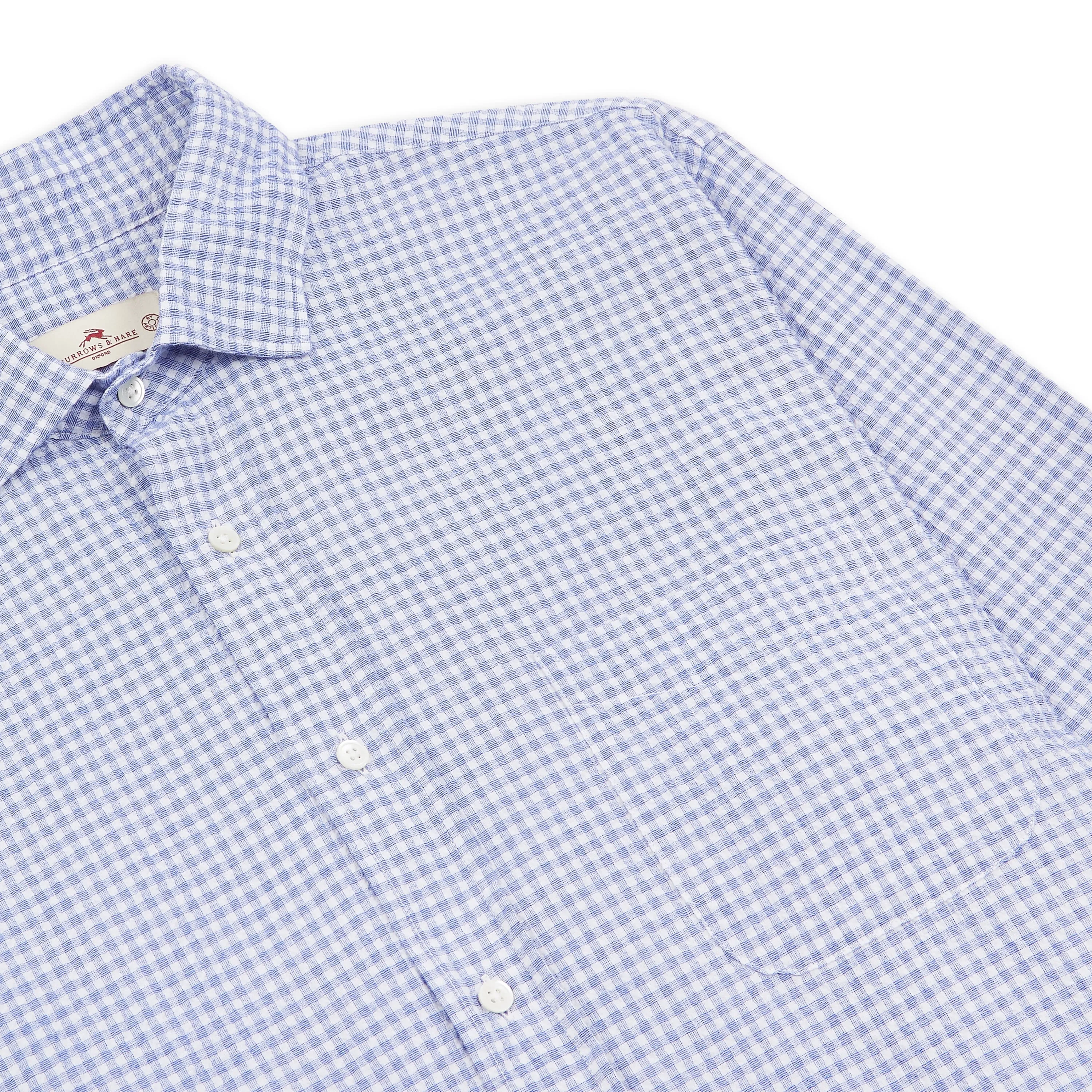 Burrows & Hare Seersucker Shirt - Gingham Blue