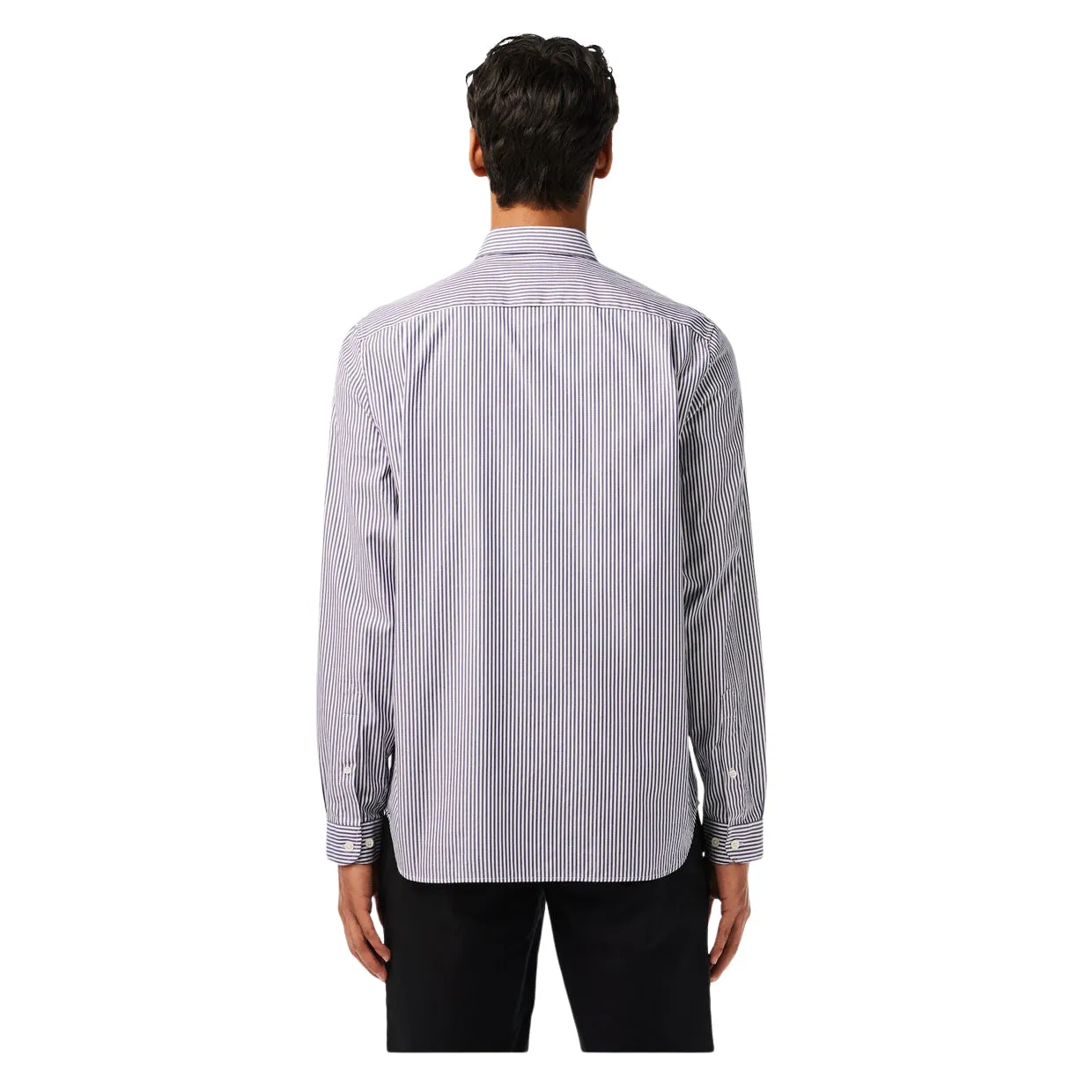 Camicia Lacoste A Righe Bianco / Blu Navy