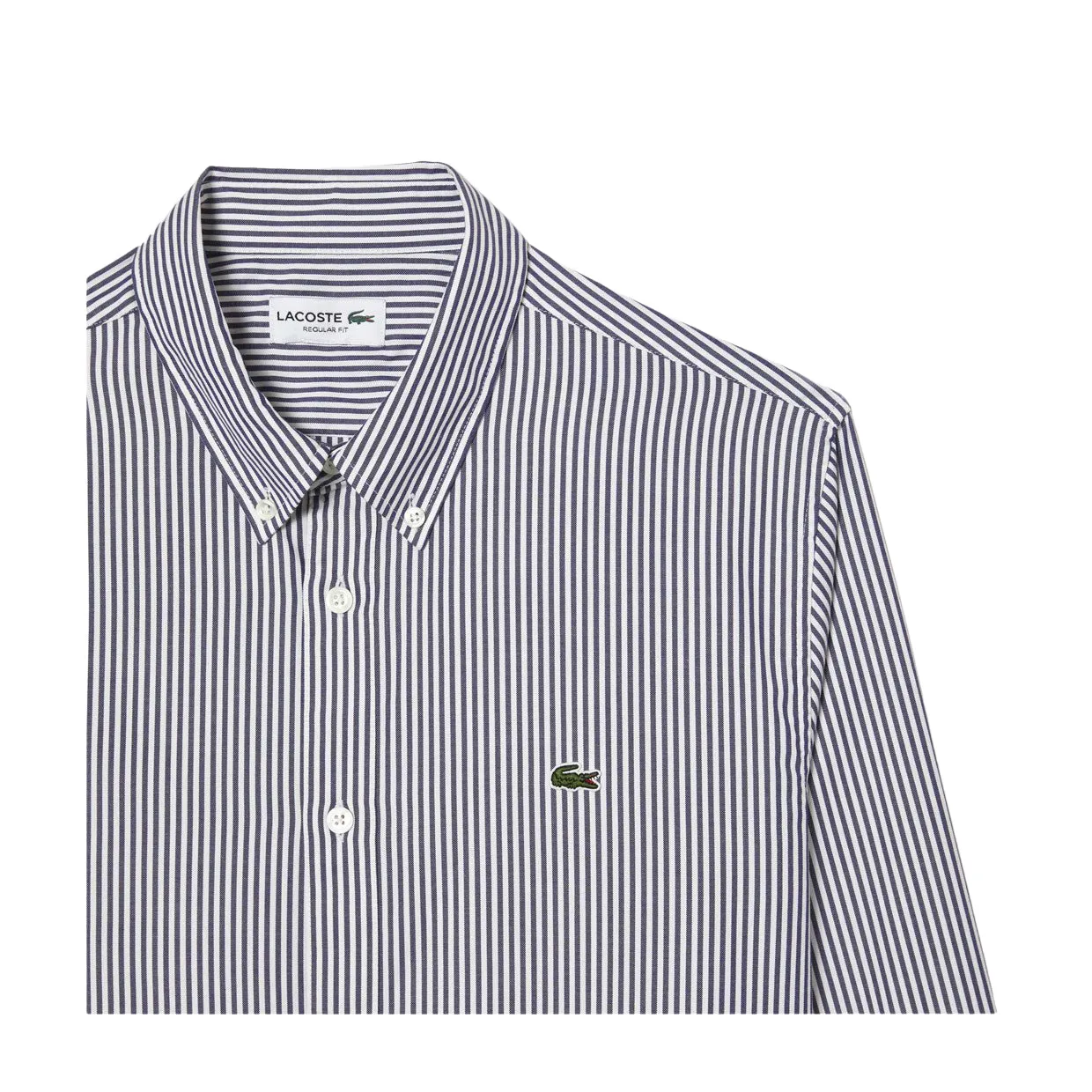 Camicia Lacoste A Righe Bianco / Blu Navy