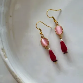 Cat's eye earrings - Pink