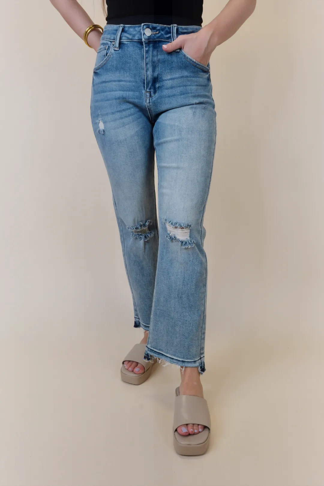 Ciara High Rise Distressed Jeans