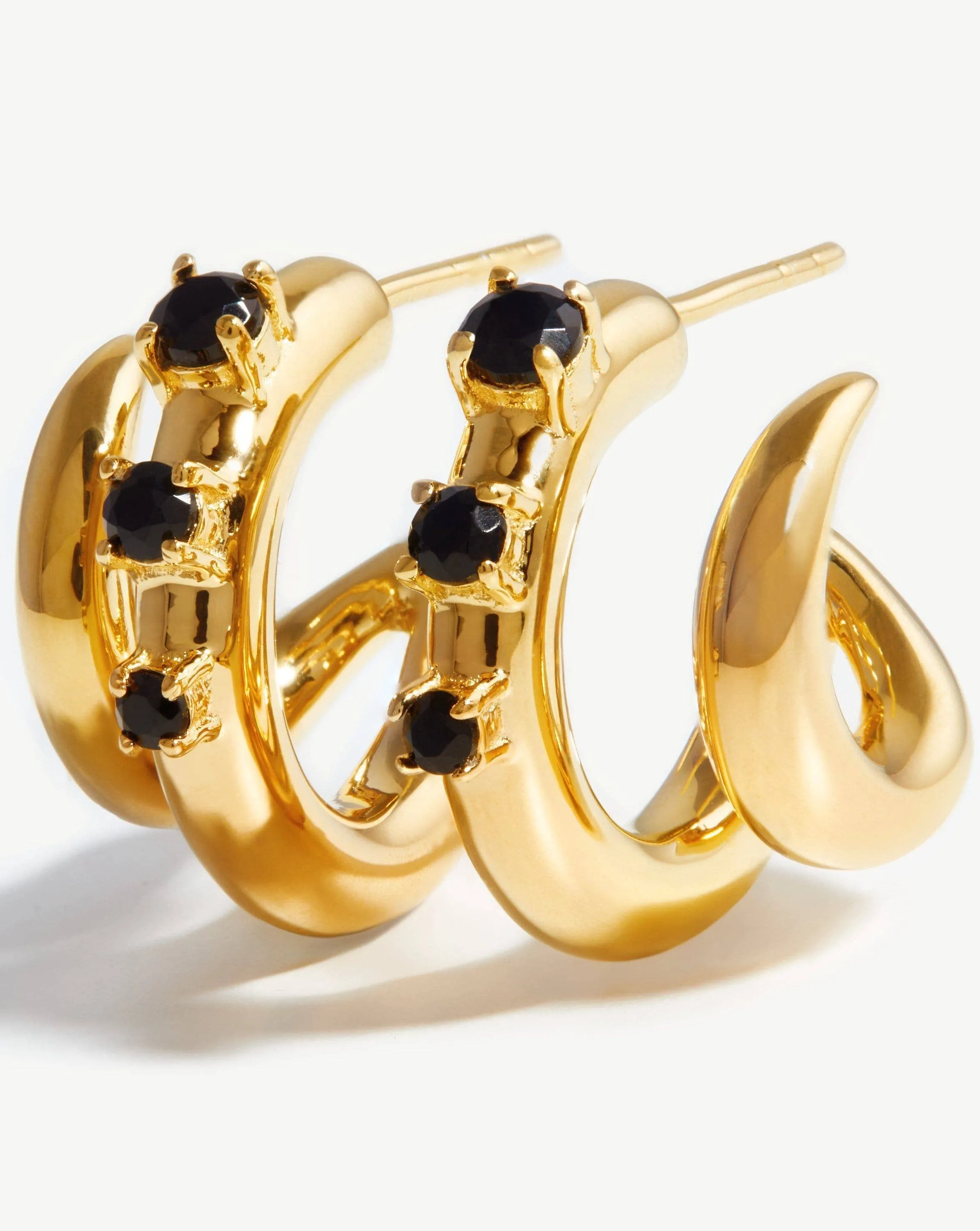 Claw Studded Double Hoop Earrings