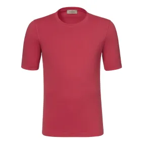 Cotton Crew-Neck T-Shirt in Vibrant Red