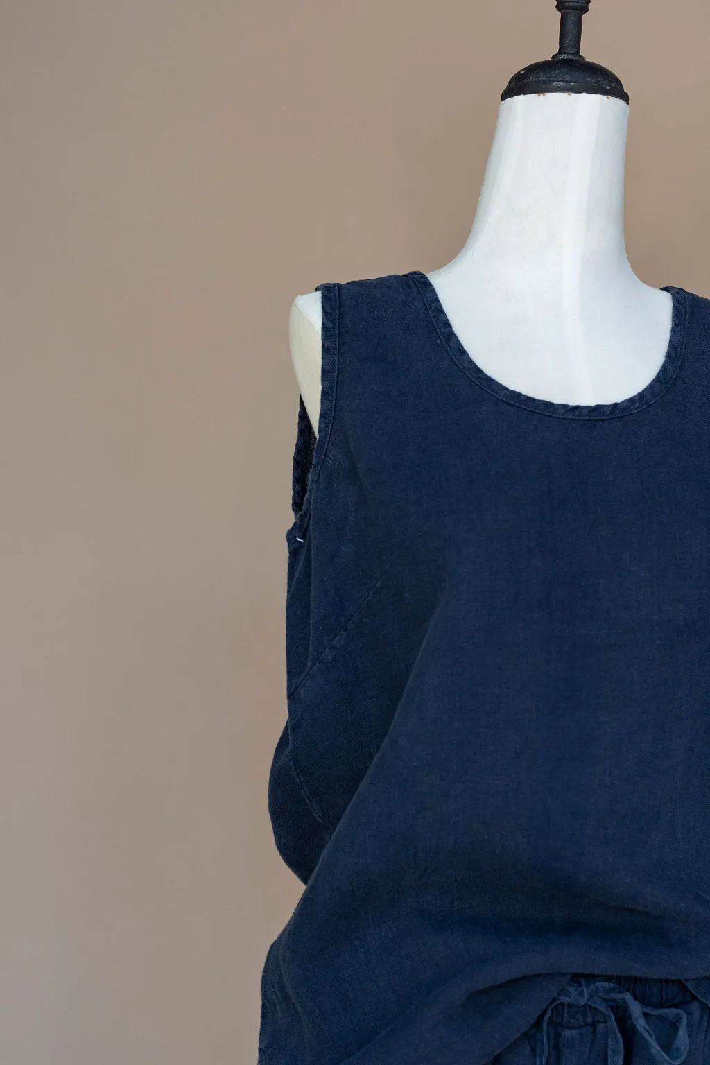 Dolcezza - Tank top Linen - Dark navy