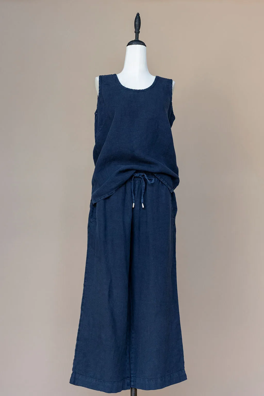 Dolcezza - Tank top Linen - Dark navy