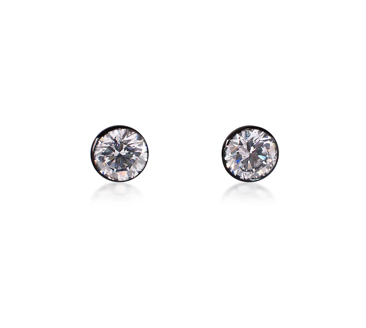 ER201G B.Tiff 2 ct Solitaire Gold Plated Stainless Steel Stud Earrings