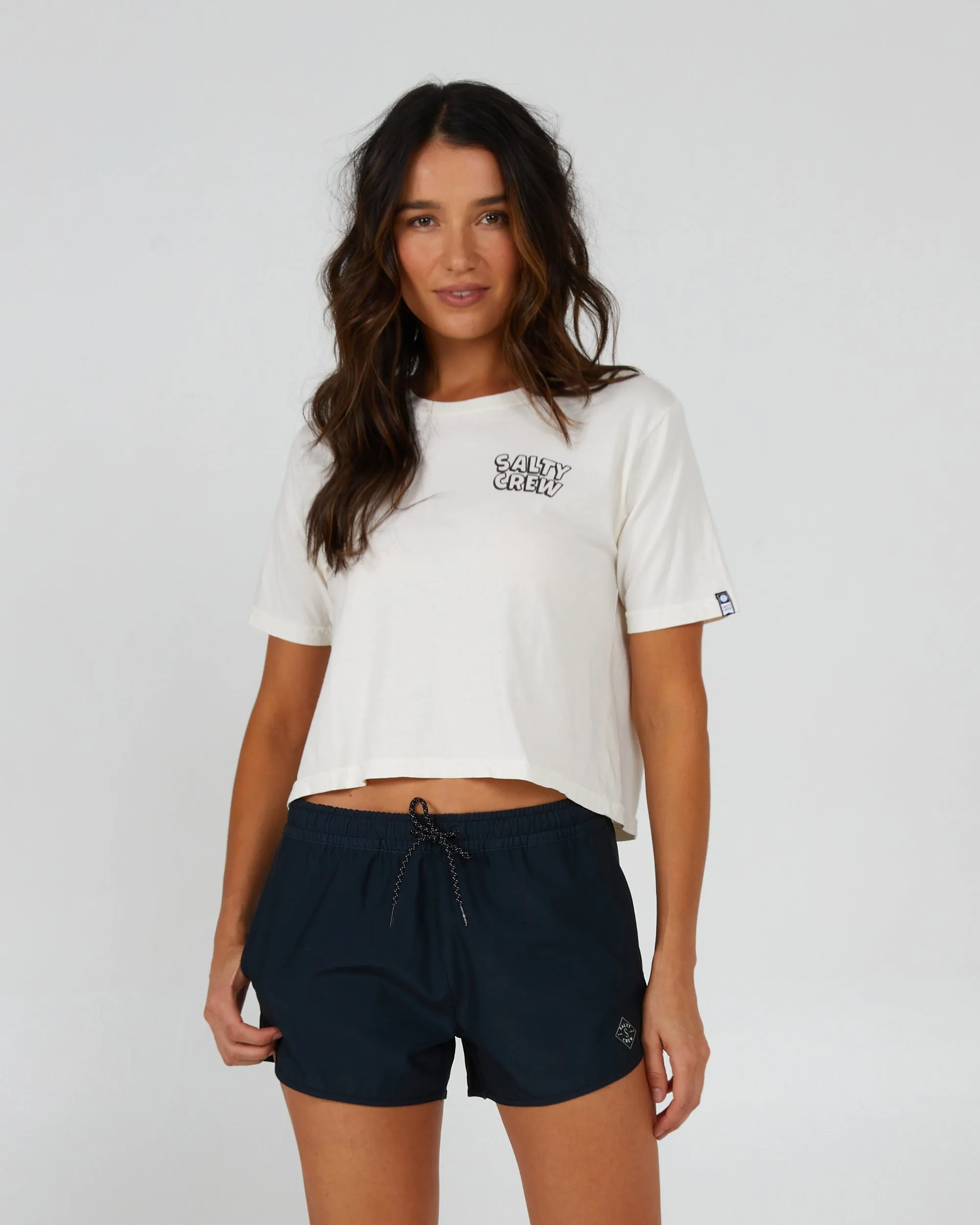 Floats Your Boat Off White Crop Tee