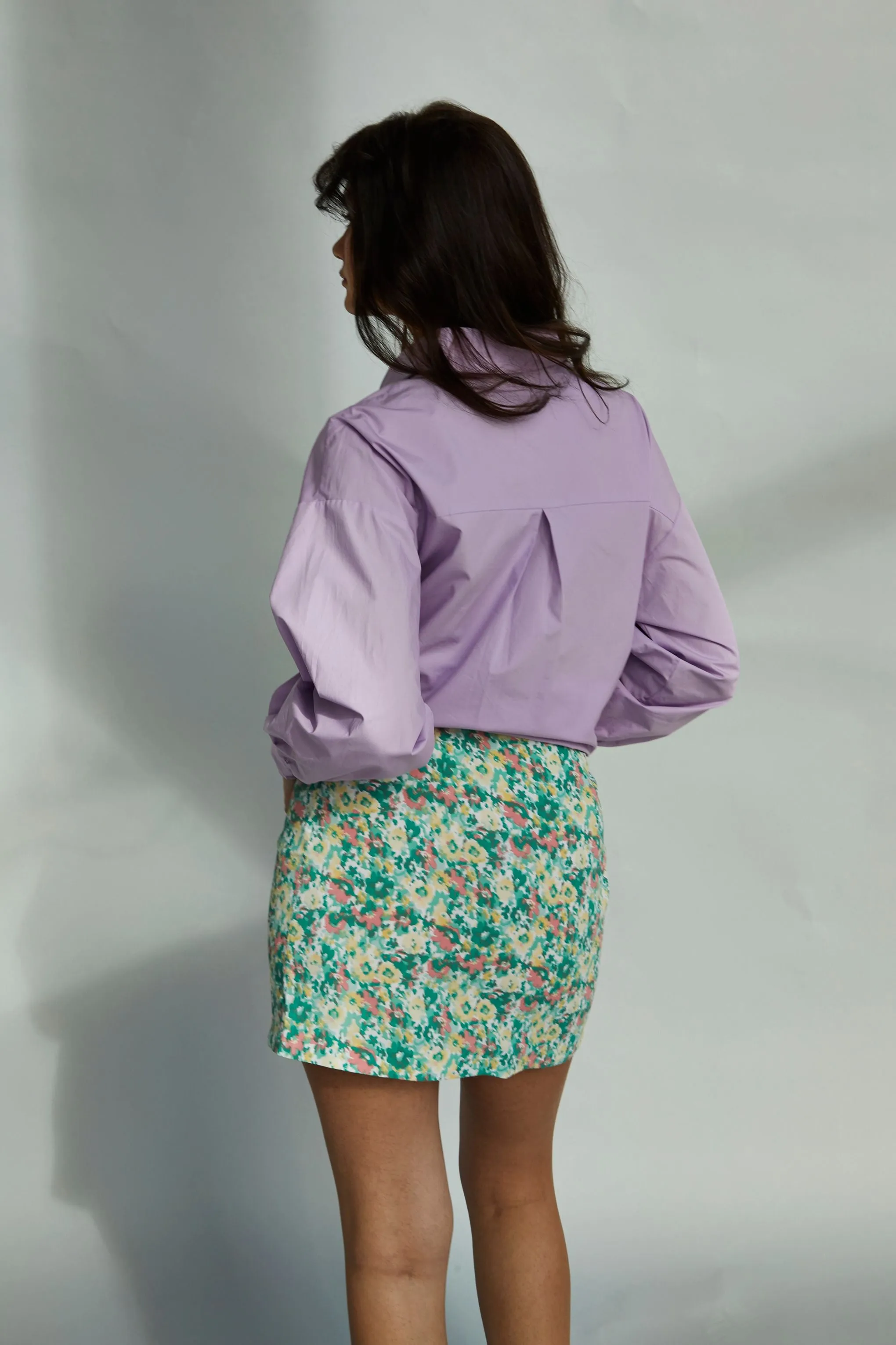 Glamorous Abstract Floral Split Mini Skirt