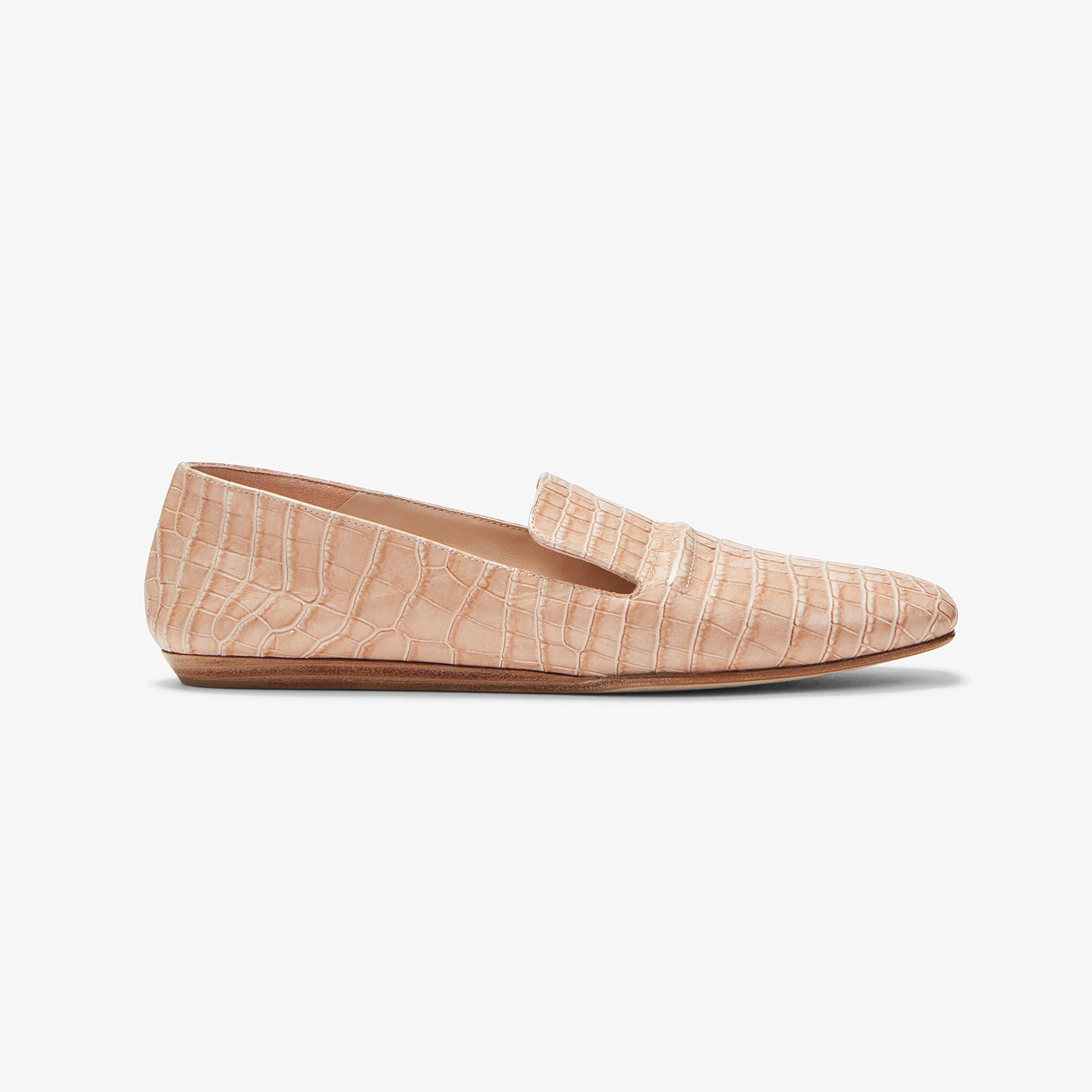 Grace Loafer - Embossed Croc :: Sand