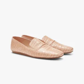 Grace Loafer - Embossed Croc :: Sand