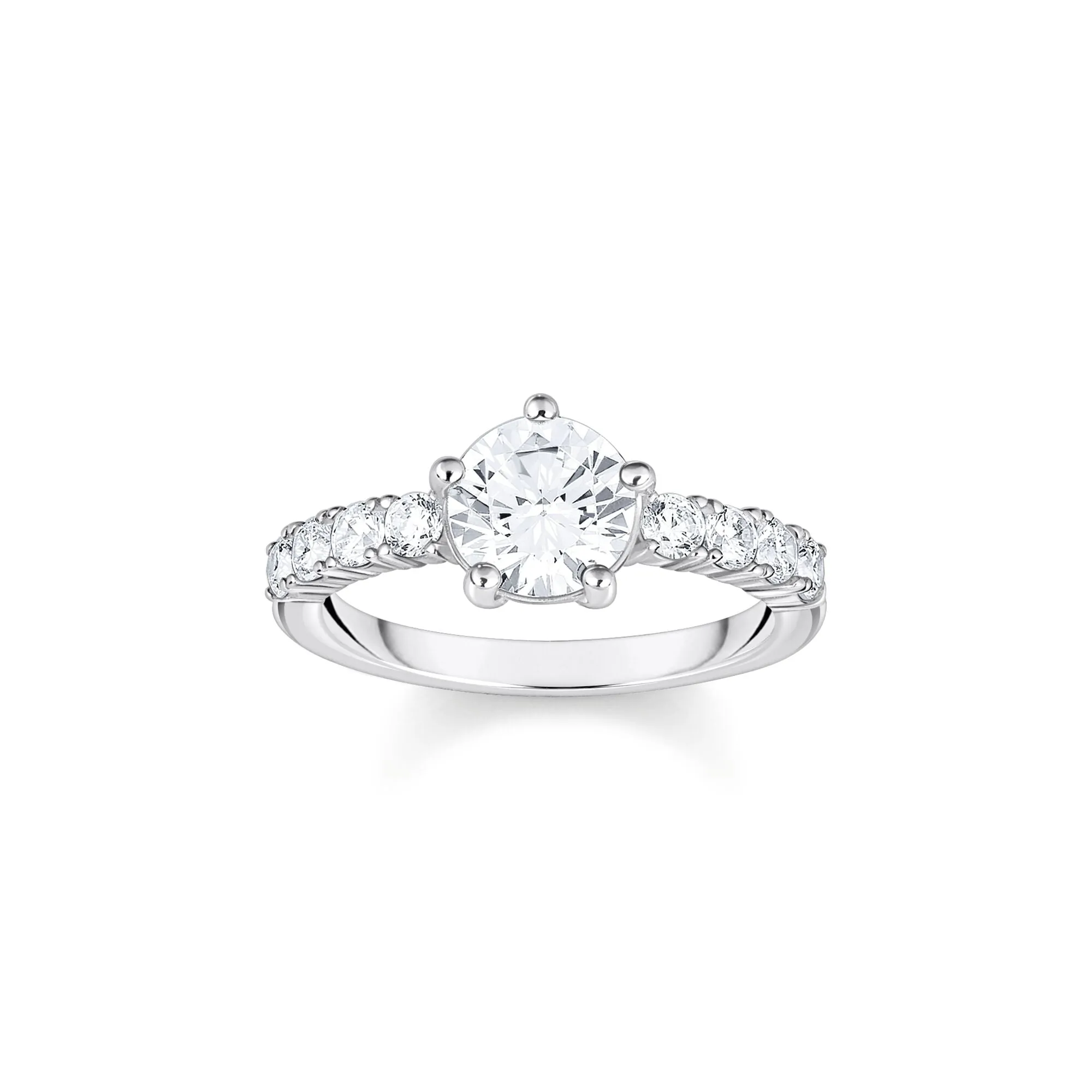 Heritage Glam Solitaire ring with white zirconia stones