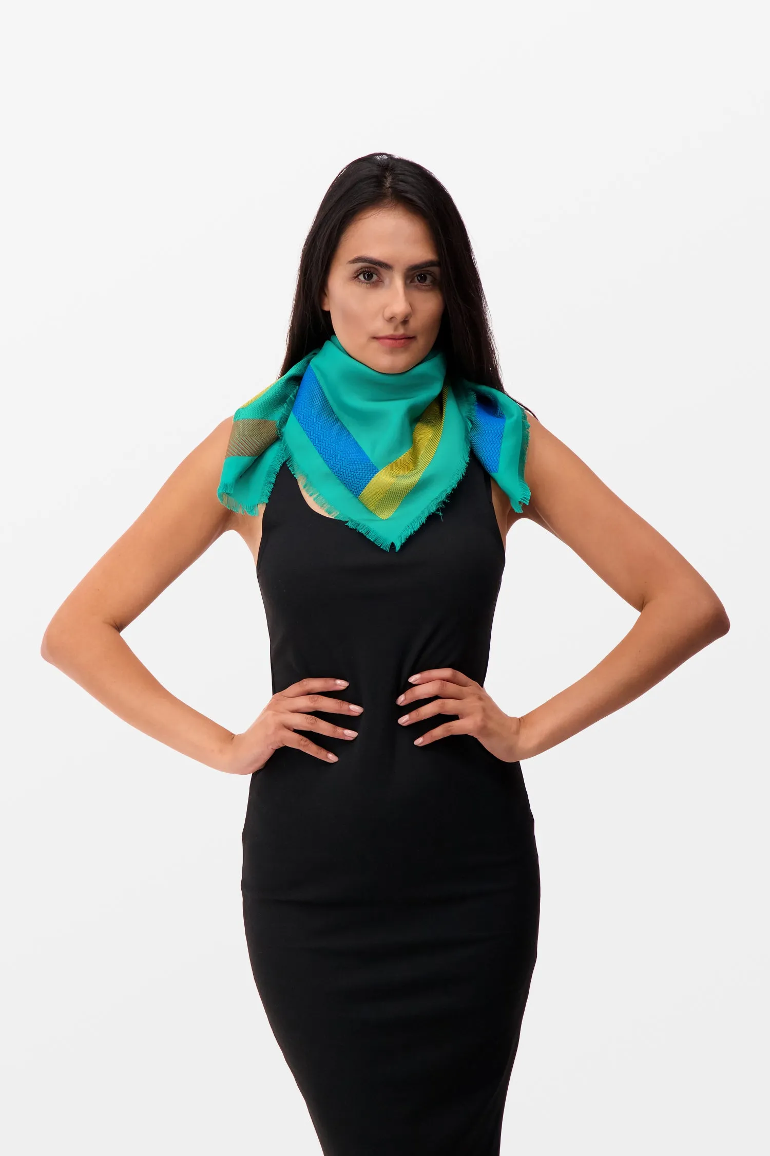 Jimmy Choo Green Foulard Scarf