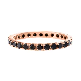 Josephine Band Rose Gold Black Diamond 2mm