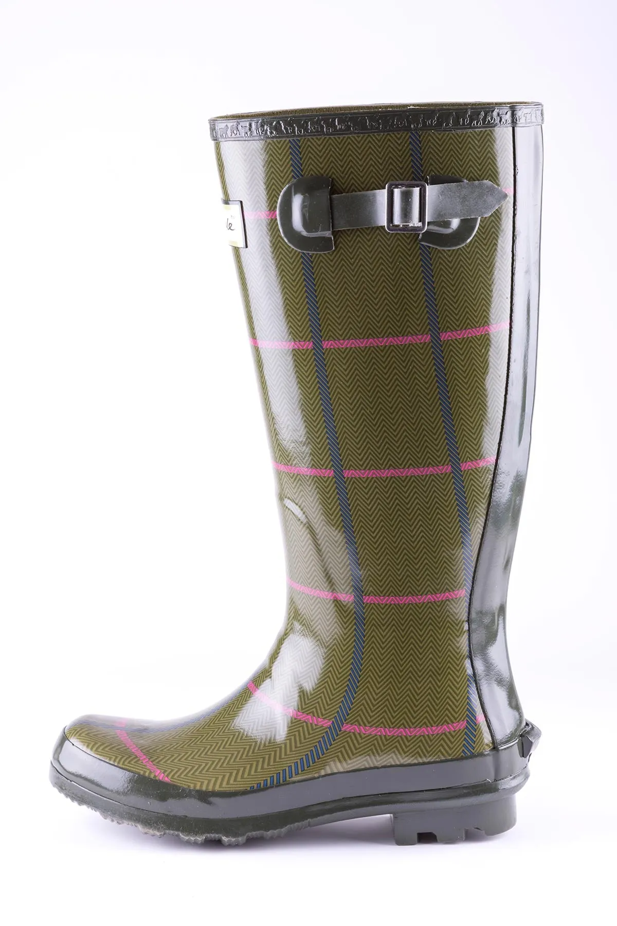 Ladies Ripon High Gloss Tweed Pattern Wellingtons