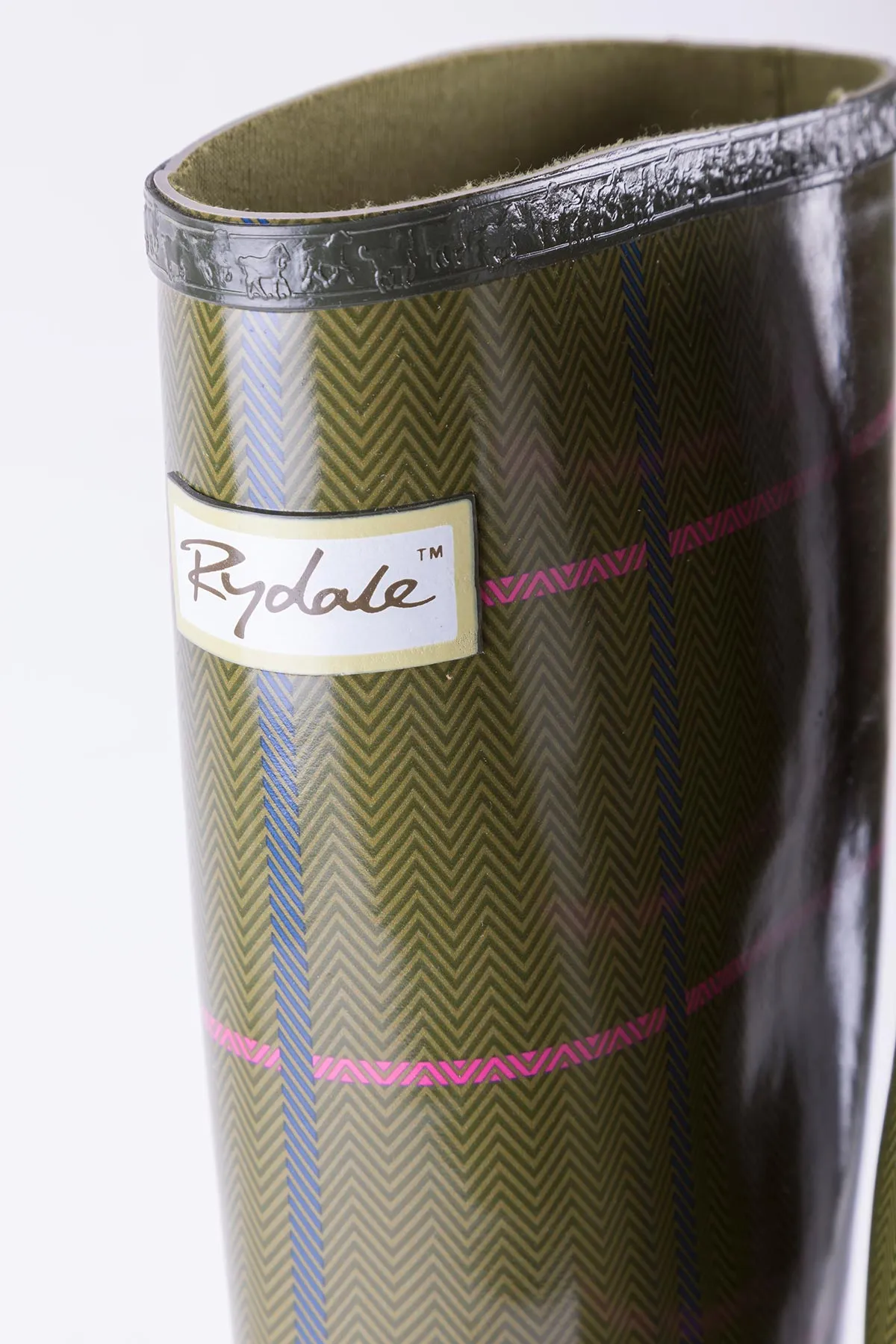 Ladies Ripon High Gloss Tweed Pattern Wellingtons