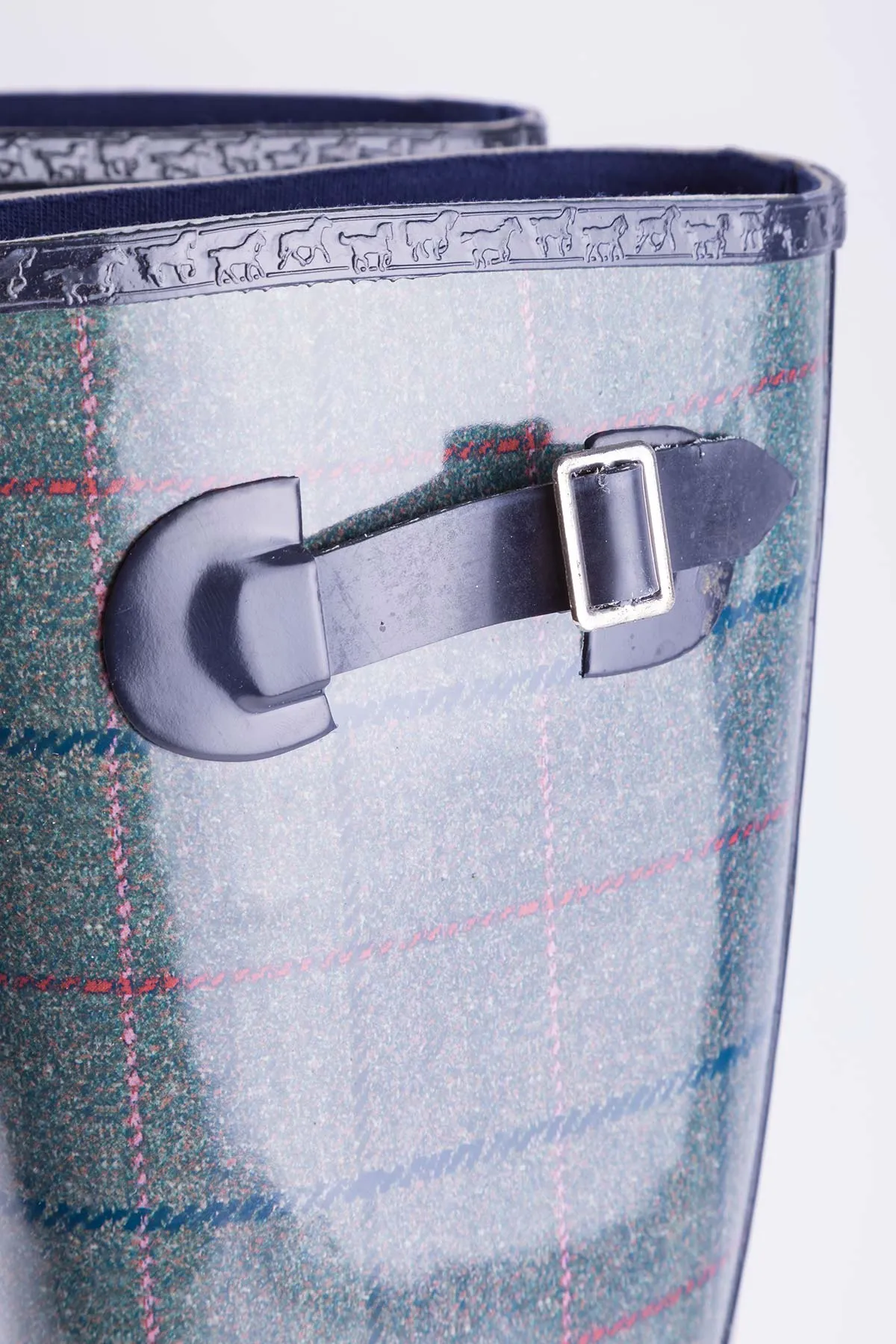 Ladies Ripon High Gloss Tweed Pattern Wellingtons