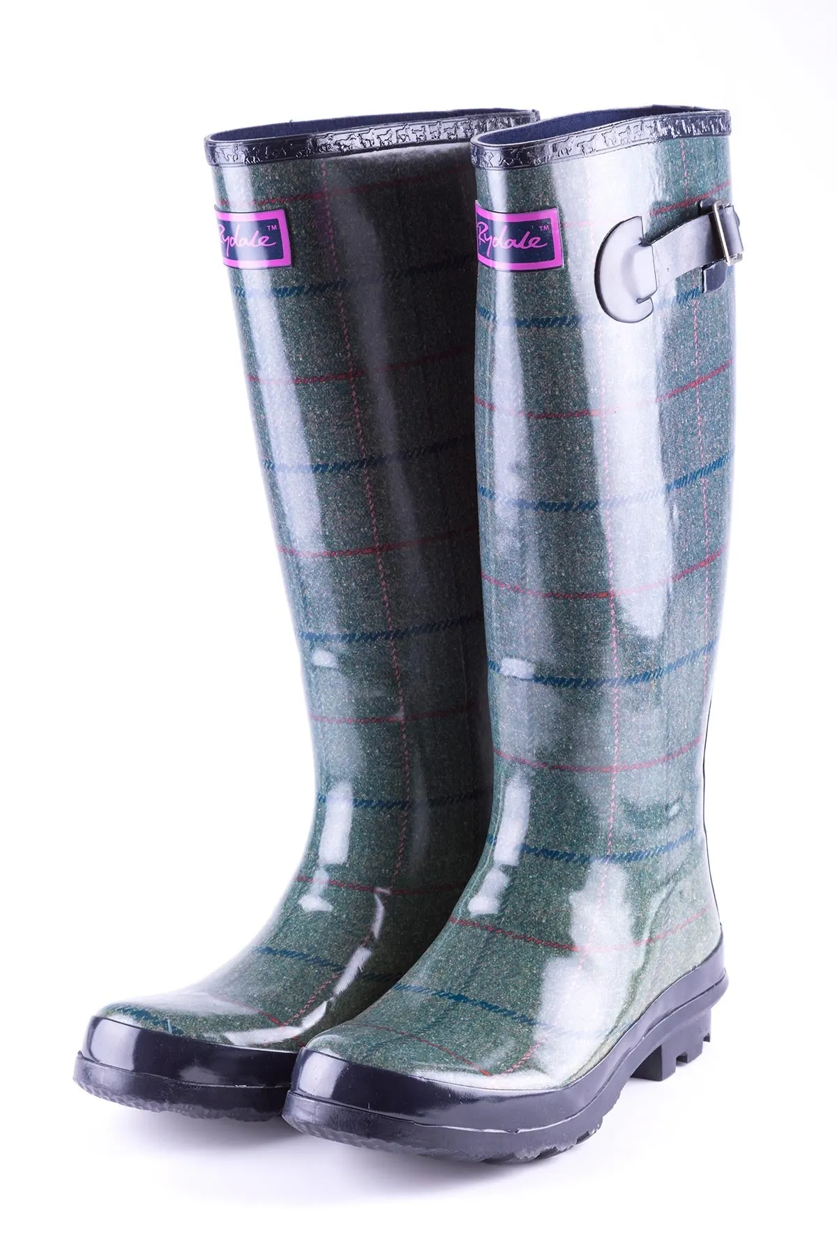 Ladies Ripon High Gloss Tweed Pattern Wellingtons