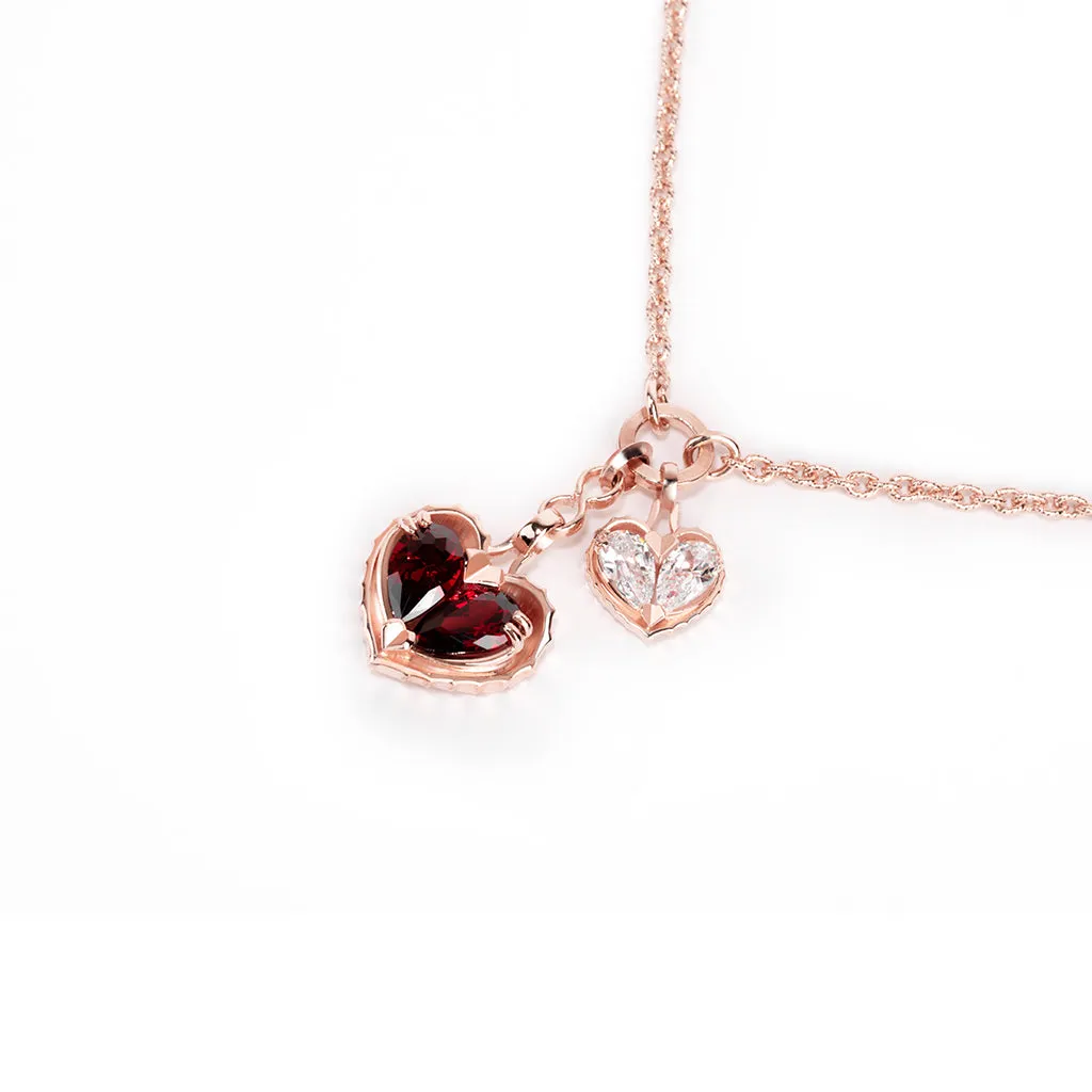 Love Song No.2 Necklace [Red gems/Pink gold]