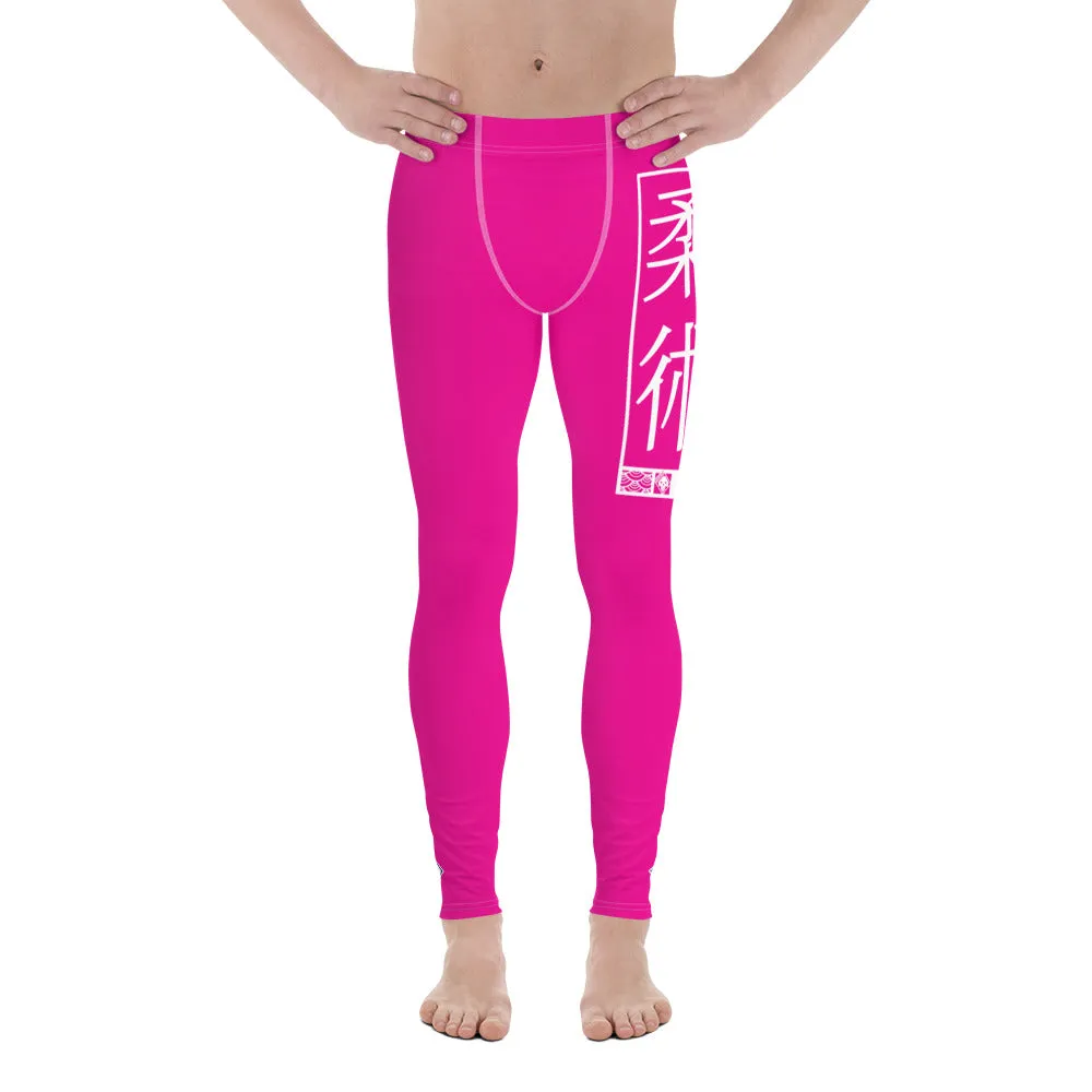 Men's Athletic Workout Leggings For Jiu Jitsu 003 - Hollywood Cerise