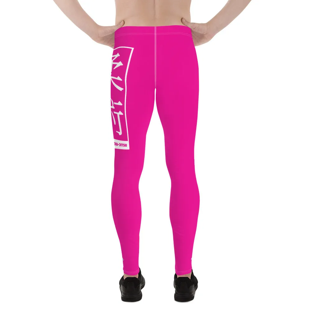 Men's Athletic Workout Leggings For Jiu Jitsu 003 - Hollywood Cerise