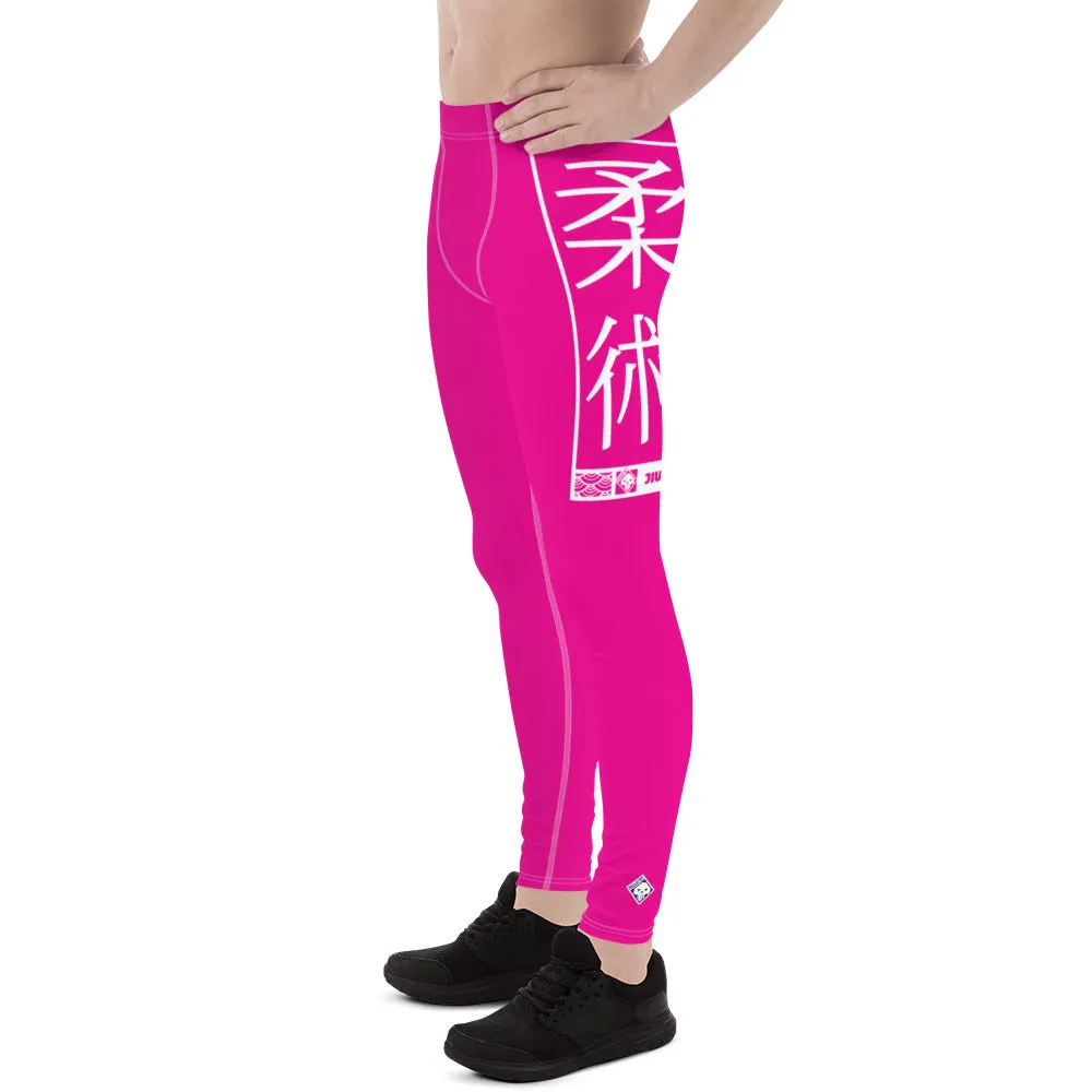 Men's Athletic Workout Leggings For Jiu Jitsu 003 - Hollywood Cerise