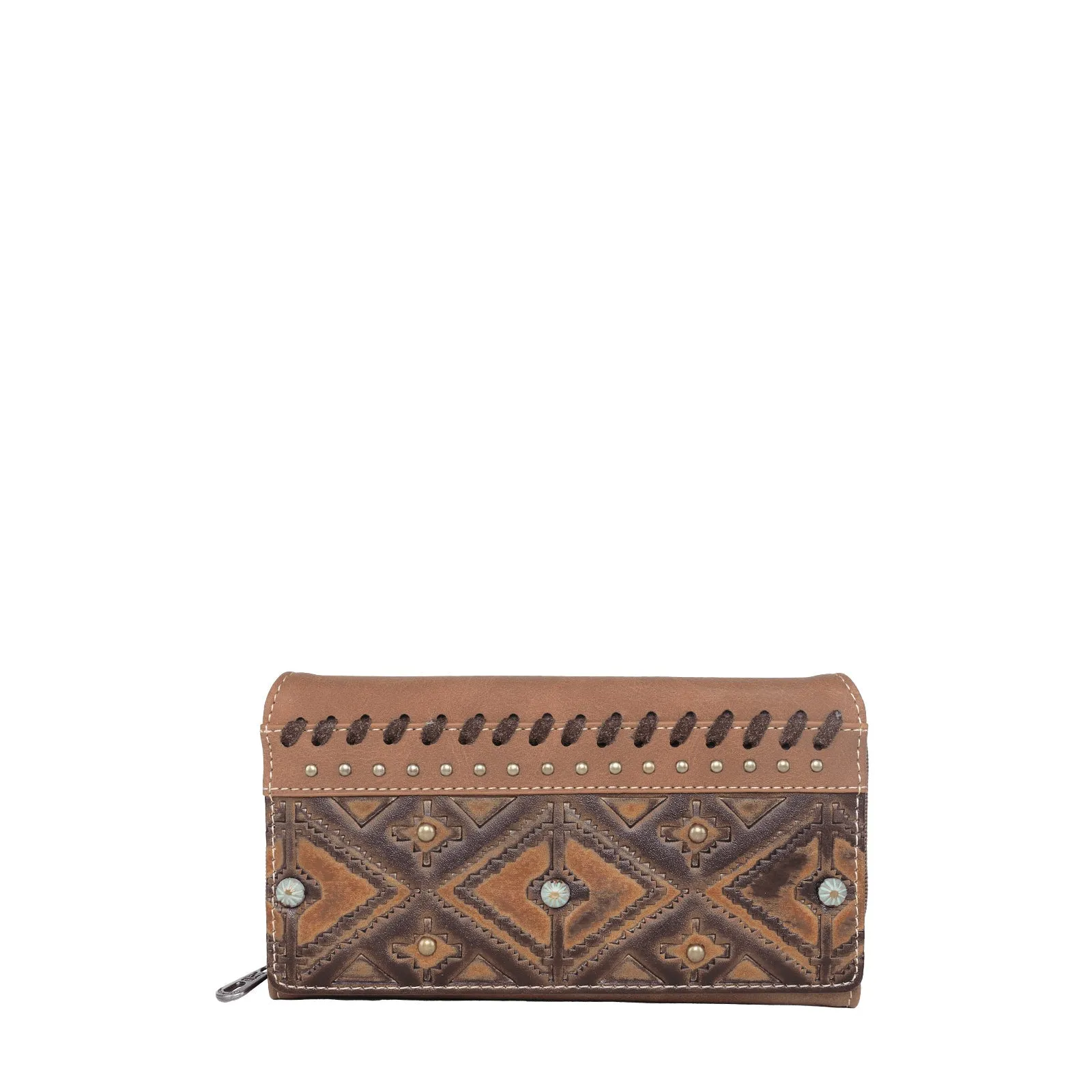 Montana West Aztec Embossed Studded Wallet