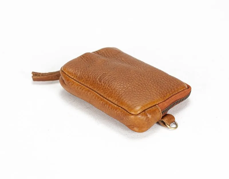 Myrto wallet - Brown pebbled leather