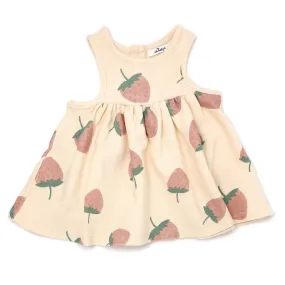 oh baby! Cotton Terry Tank Dress - Strawberry Print - Natural