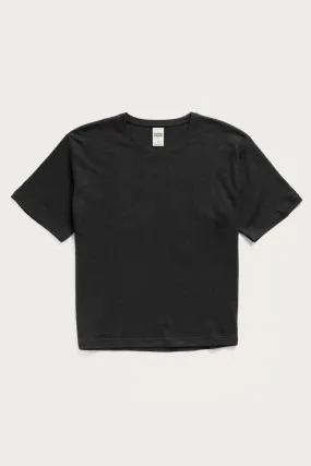 Organic Hemp Boxy Tee / Washed Black