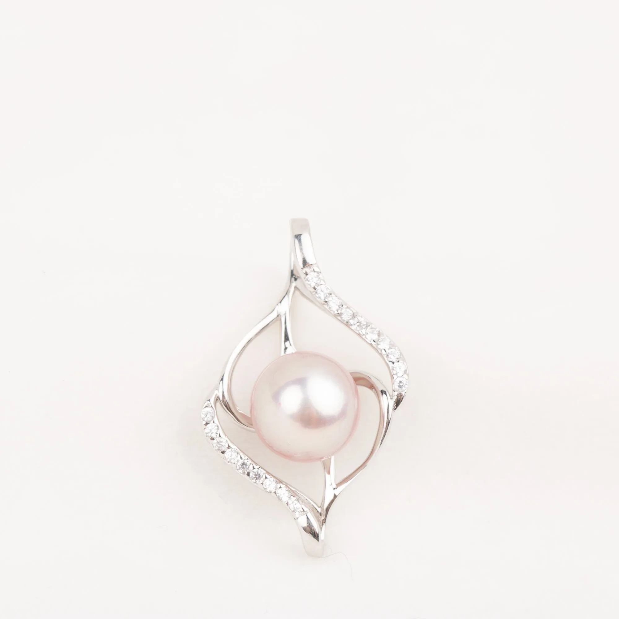 P010781 DIY 7-10mm Natural Freshwater pearl pendant accessory 925 sterling silver engagement jewelry necklace for women