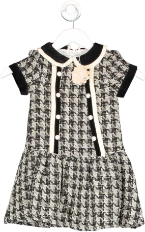 Patachou Black Houndstooth Tweed Dress With Pearl Buttons Bnwt 5 Years