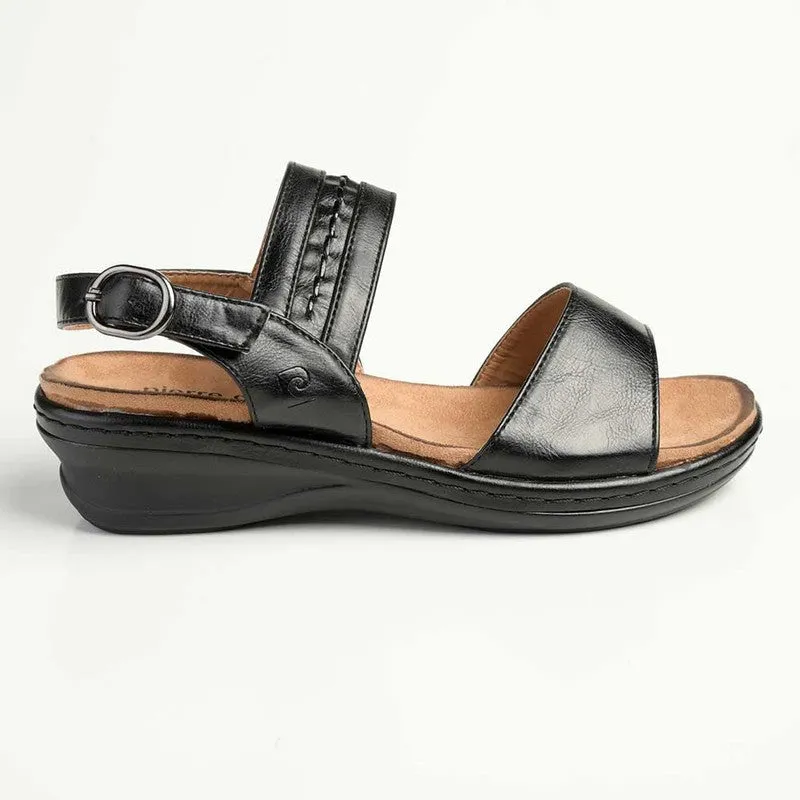 Pierre Cardin Libby 2 Strap Sandals - Black