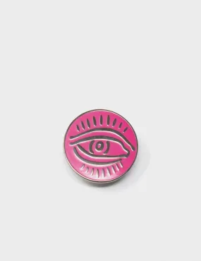 Pink and Silver Enamel Pin - Classic Eye