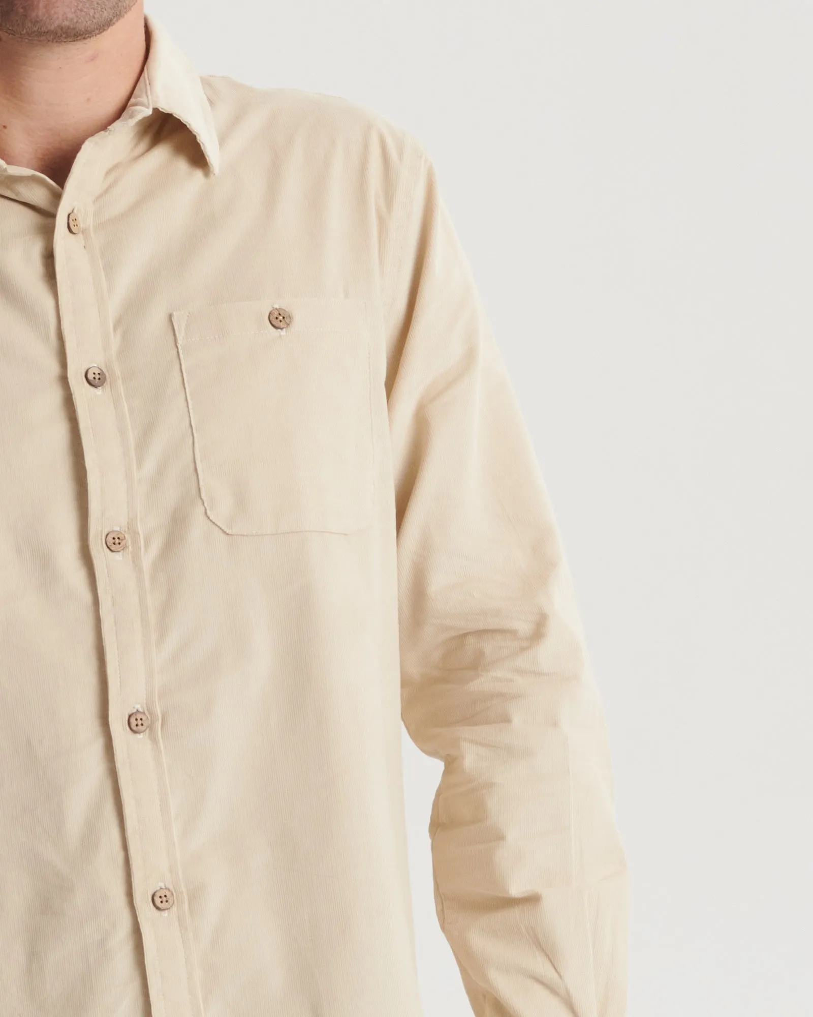 Quantum LS Corduroy Shirt - Ecru