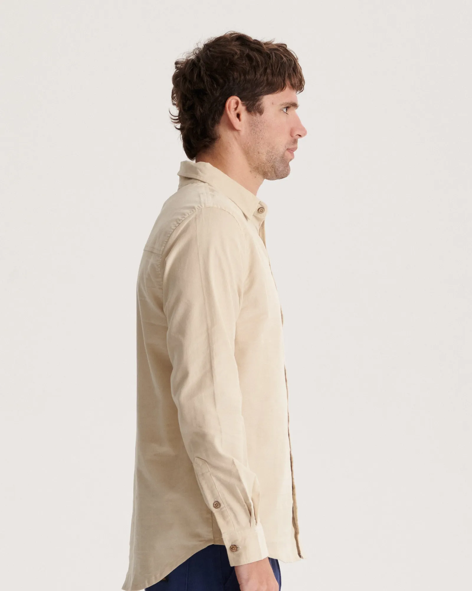 Quantum LS Corduroy Shirt - Ecru