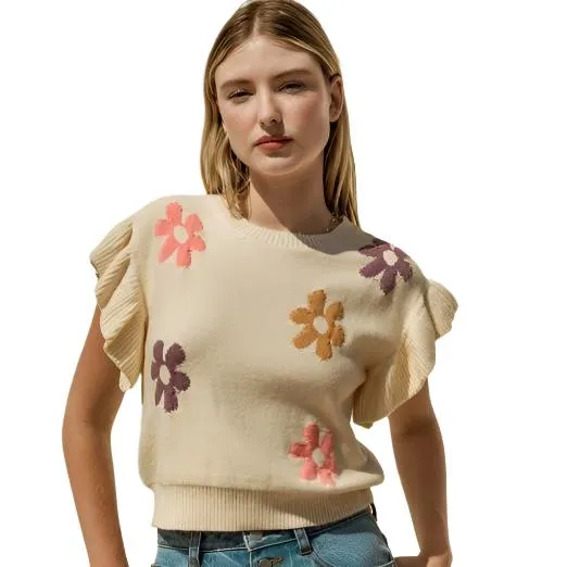 Right This Way Floral Knit Top