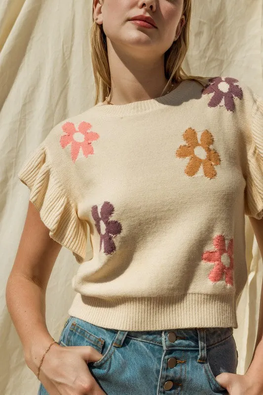 Right This Way Floral Knit Top