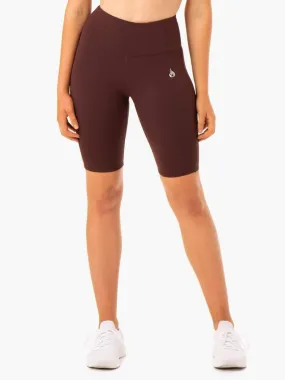 STAPLES SCRUNCH BUM BIKE SHORTS CHOCOLATE