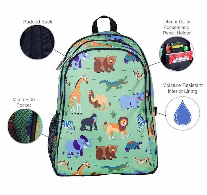 Wildkin Olive Kids Wild Animals Sidekick Backpack School Bag